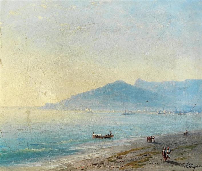 The Bay of Yalta with the Magobi and Ai Petri Mountains - Iwan Konstantinowitsch Aiwasowski