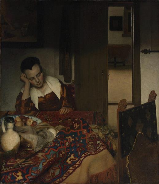 A maid asleep, c.1656 - c.1657 - Johannes Vermeer
