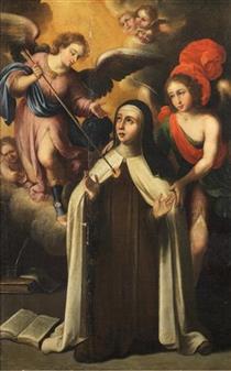 Saint Teresa of Avila with two angels - Juan del Castillo