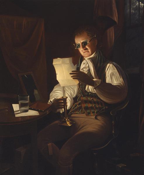 Man Reading by Candlelight - Rembrandt Peale