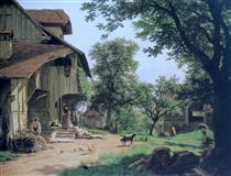 Farmyard - Rudolf Koller