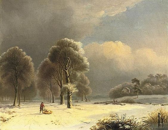 On a snow-covered path - Cornelis Kimmel