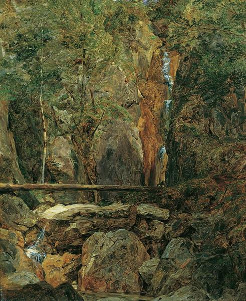 Rettenbach wilderness near Ischl (The Hohenzollern waterfall in Jainzental), 1832 - Ferdinand Georg Waldmüller