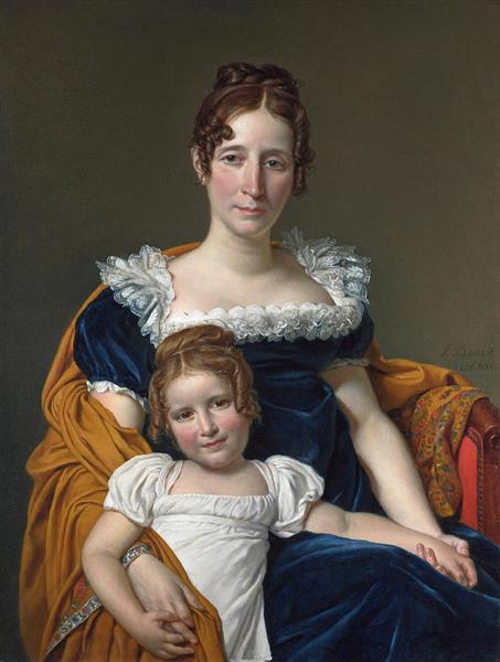Portrait of the Comtesse Vilain XIII and Her Daughter - Жак-Луї Давід
