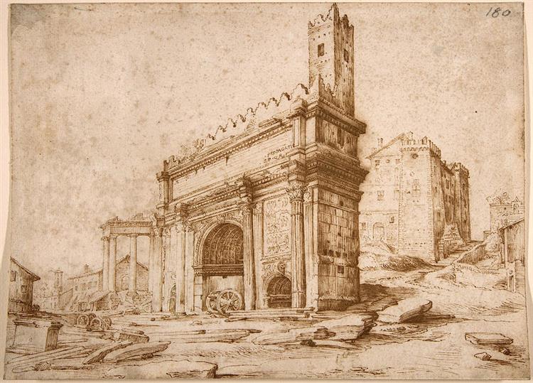 The Arch of Septimius Severus Seen from the East - Jan Brueghel el Viejo