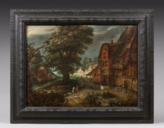 Shepherd and his flock in a village - Jan Brueghel, o Jovem
