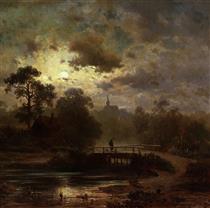 Landscape by Moonlight - Jules Dupre