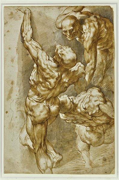 Anatomical Studies of Three Male Figures - Пітер Пауль Рубенс