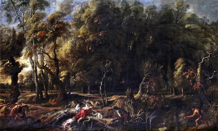 Atalanta and Meleager Hunting the Calydonian Boar - Pierre Paul Rubens