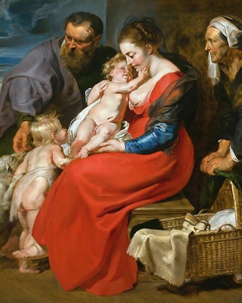The Holy Family with Saints Elizabeth and John the Baptist - Peter Paul Rubens