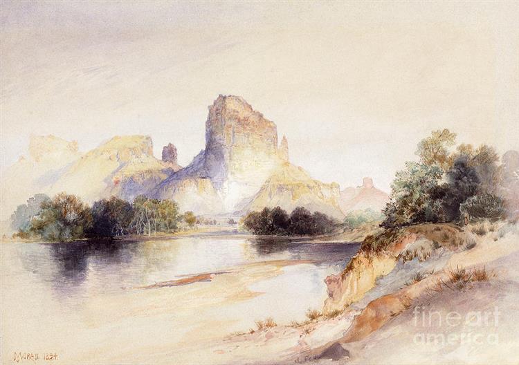 Castle Butte Green River Wyoming - Thomas Moran