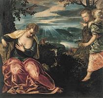 El anuncio a la mujer de Manué - Tintoretto