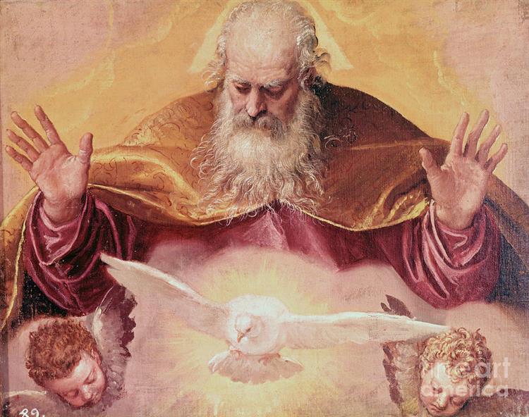 Illustrated Depiction of God with Holy Bettmann - Jacopo Tintoretto