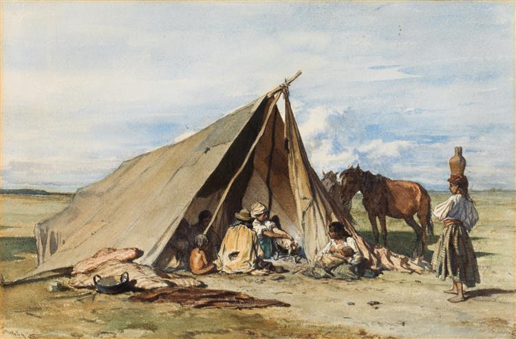 Camping gypsies, 1855 - August von Pettenkofen