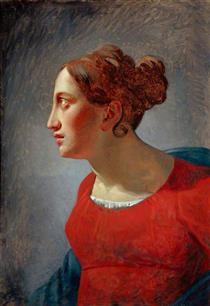 Study of mademoiselle Luisa at the home of Portaels - Франсуа-Жозеф Навез