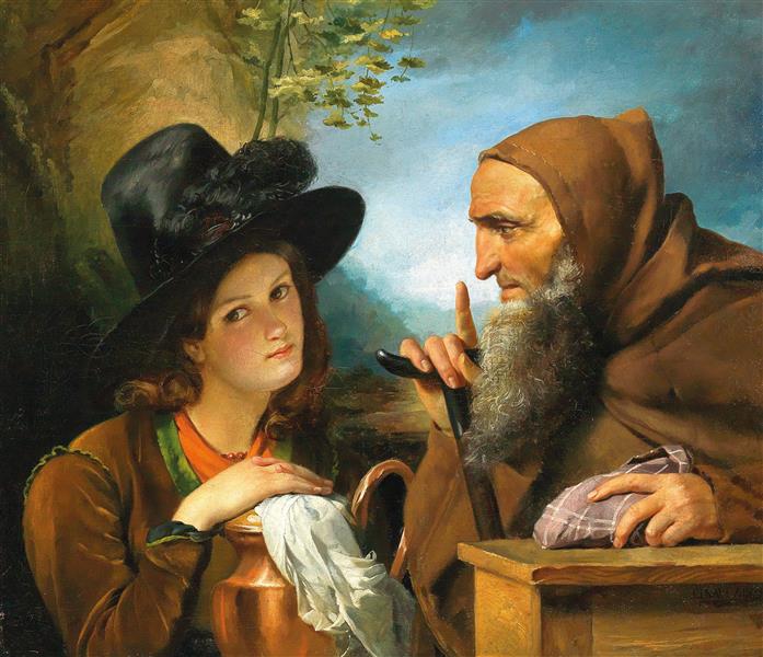 The hermit and the girl, 1831 - Франсуа-Жозеф Навез
