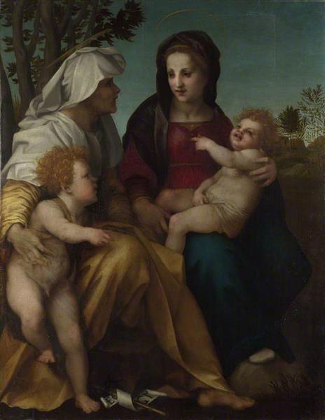 Мадонна з немовлям зі святою Єлизаветою та святим Іоанном Хрестителем - Андреа дель Сарто