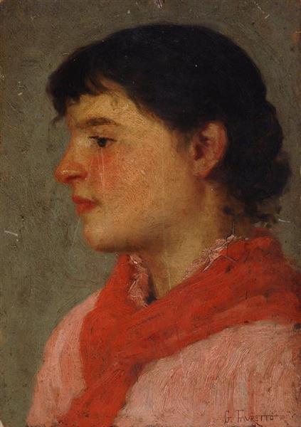 Portrait of a woman - Giacomo Favretto