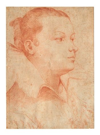 Portrait of a woman bust length looking right - Ludovico Carracci