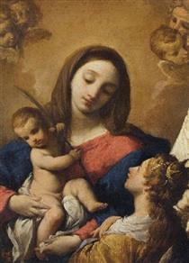 The Madonna and Child attended - Ludovico Carracci