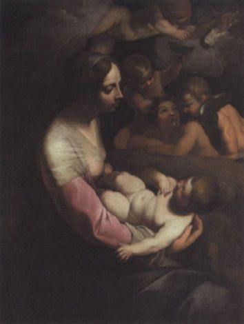 The Madonna and Child with putti - Ludovico Carracci