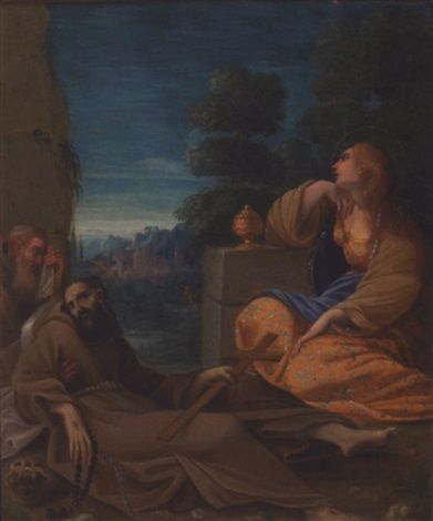 Sainte Madeleine et Saint François dAssise dans un paysage - Ludovico Carracci