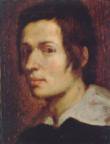 Portrait of a young man wearing a black tunic and a white collar - Ludovico Carracci