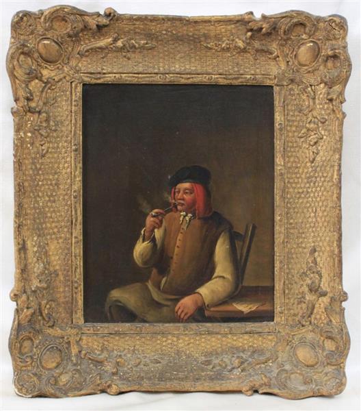 A Peasant Smoking at a Table - Cornelis Pietersz. Bega