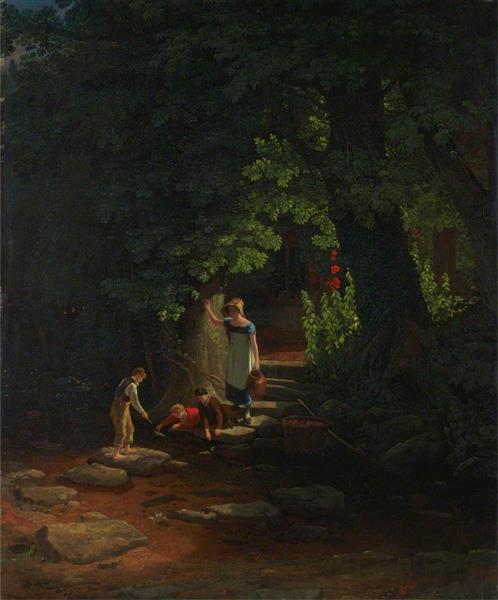 Children by a Brook - Francis Danby