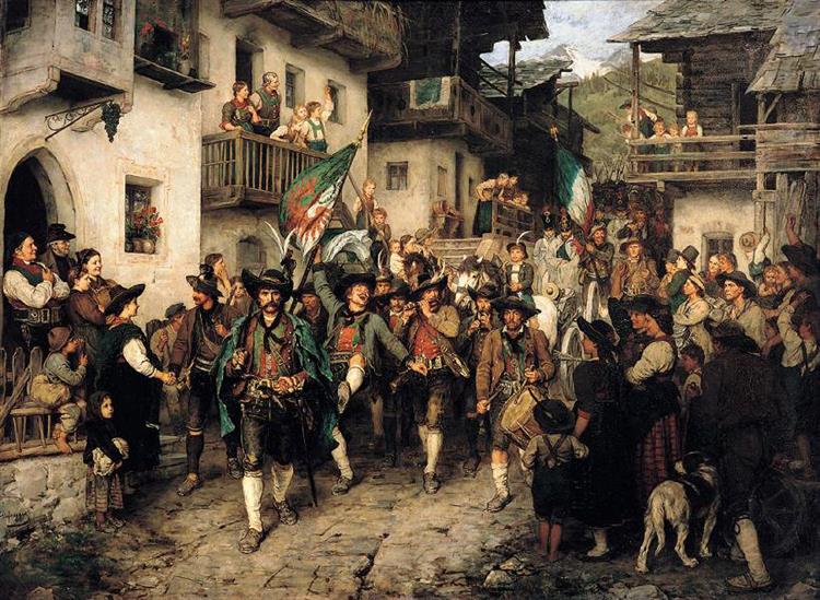 Heimkehrender Tiroler Landsturm im Krieg von 1809 - Franz Defregger