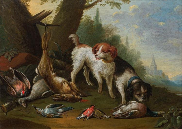 Hunting still life with spaniels - Gryef