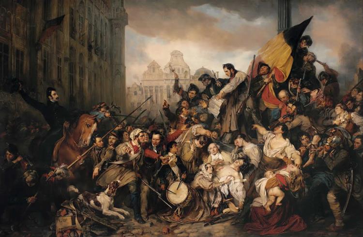 Episode of the September Days 1830 (on the Grand Place of Brussels), 1835 - Gustaf Wappers