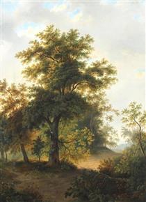Romantische Waldlandschaft - Heinrich Deiters