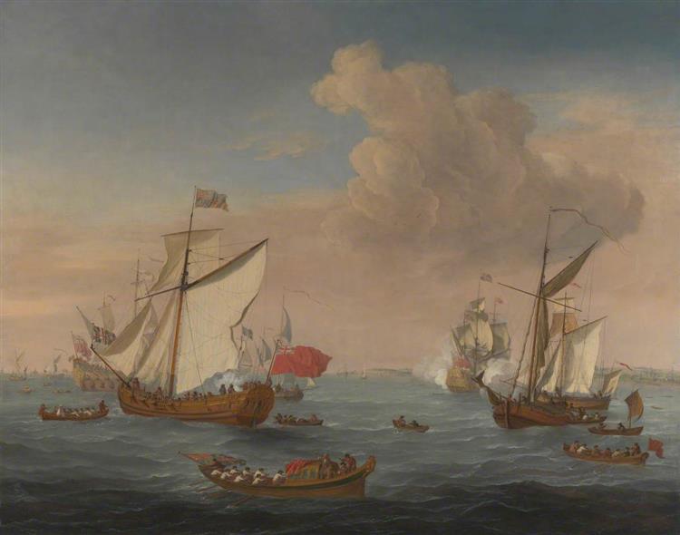 Ships in the Thames Estuary near Sheerness - Isaac Sailmaker