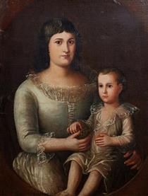 Marguerite Amirault Duplessis Alpuente y Ruiz (1761-1790) and son Francisco Bonaventure Alpuente y Ruiz (1783-1842) - José Francisco Xavier de Salazar y Mendoza