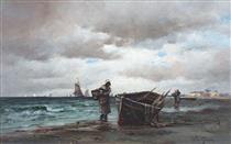 Fisher Folk on the Beach - Luther Emerson van Gorder