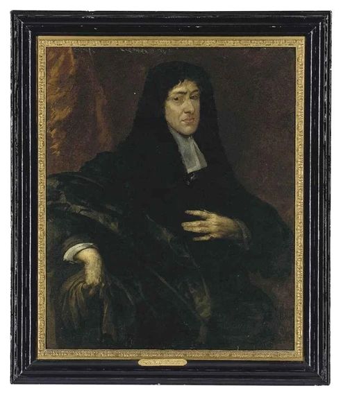 Portrait of a gentleman, traditionally identified as Charles II (1630-1685), half-length, in a black cloak, gloves in his right hand - Peter Borseller