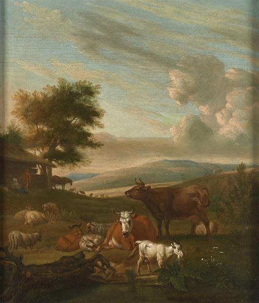 Troupeau de vaches au pâturage - Abraham Begeyn