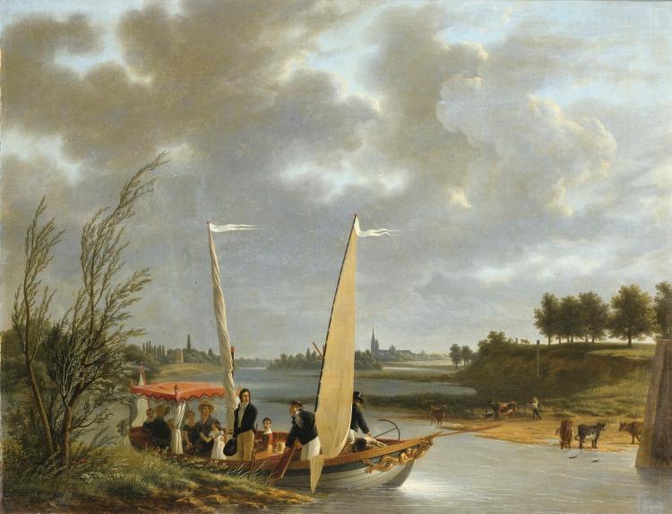 Louis-Philippe et sa famille en barque à Neuilly - Adolphe Roehn