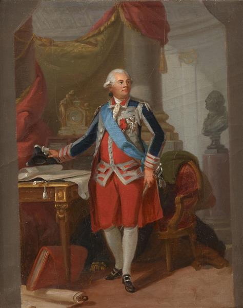 Capitaine de l'un des régiments des Gardes du corps, peut-être Anne-Paul Emmanuel Sigismond de Montmorency (1742 -1789), prince de Luxembourg - Antoine-Francois Callet