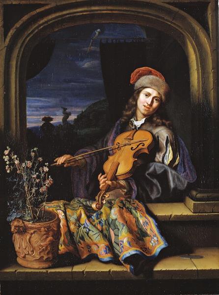 A Violin Player - Caspar Netscher