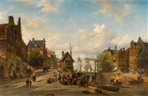 The Singel and Brouwersgracht, Amsterdam - Elias Pieter van Bommel