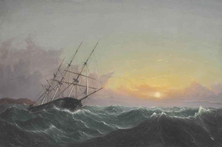 A Storm, Breaking Away, Vessel Slipping Her Cable - Fitz Hugh Lane
