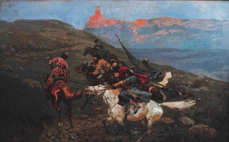 Attack of Circassians - Franz Roubaud