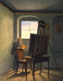 Caspar David Friedrich en su estudio - Georg Friedrich Kersting