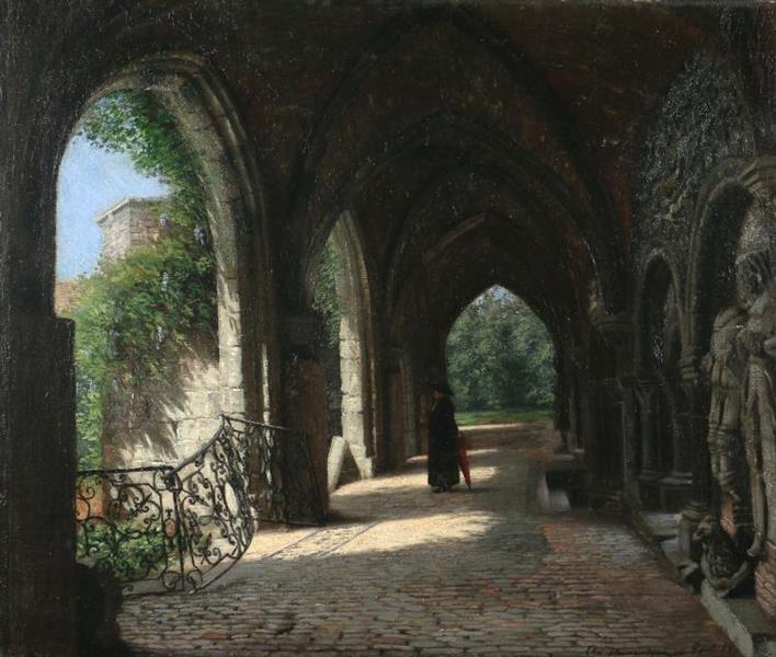 St. Bavon abbey cloister view - Heinrich Hansen
