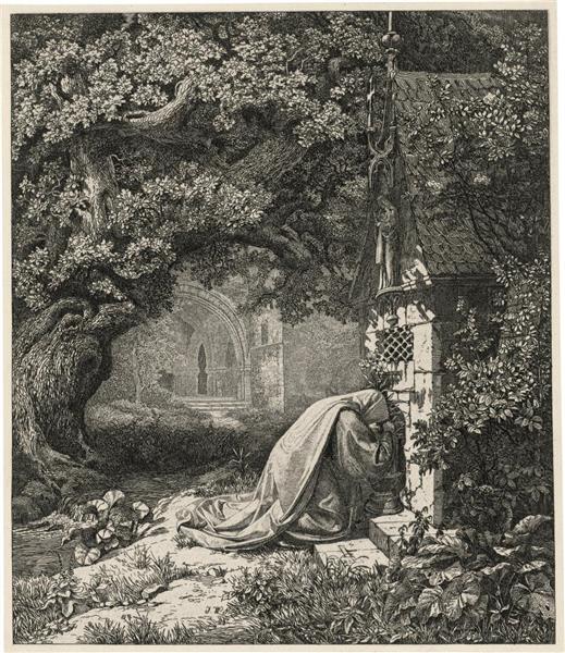 Die betende Nonne - Johann Wilhelm Schirmer
