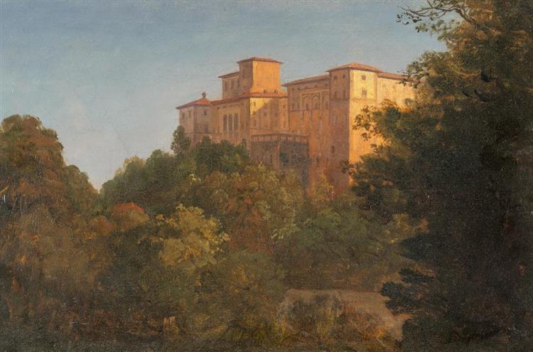 View of the Palazzo Chigi in Ariccia - Johann Wilhelm Schirmer