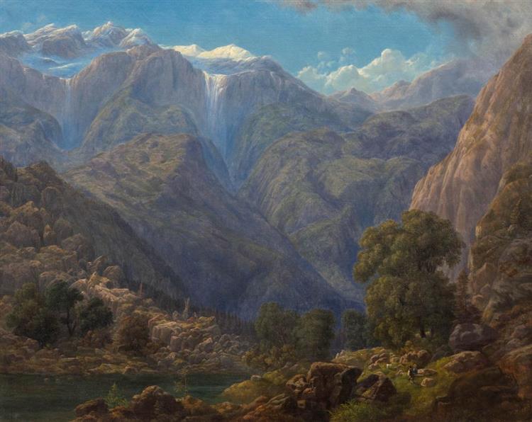 Swiss alpine landscape - Johann Wilhelm Schirmer