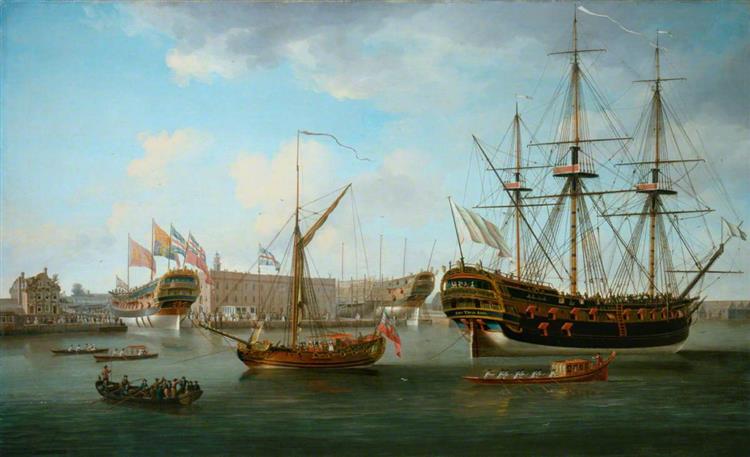 Deptford Dockyard: 'Les Trois Amis', 1755 - John Cleveley the Elder